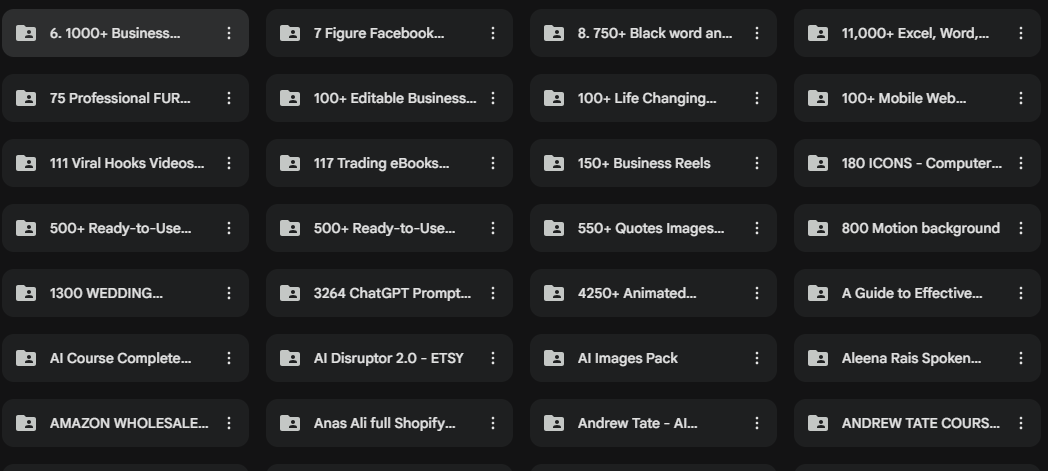 Massive Digital Products & Courses Vault — Free Google Drive Drop