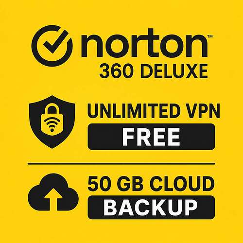 Full Norton 360 Deluxe, €0.00 — Free 1-Year Premium Method