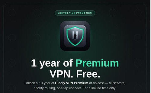 Hidely VPN — 1 Year Premium Free (Android, No Card, No Email)