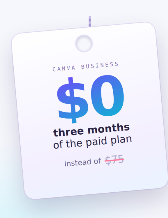 Canva Business free for 3 months — save $75 (METHOD)
