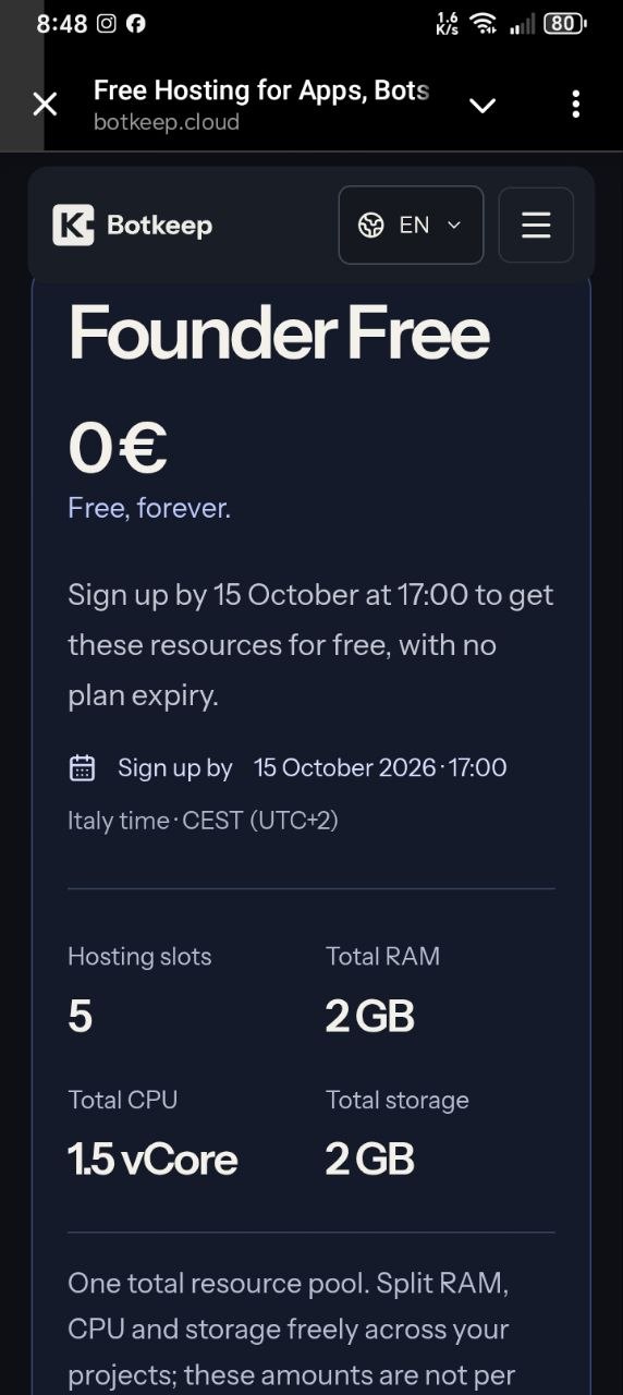 Get bot/php Hosting for free lifetime (Your own server)👑